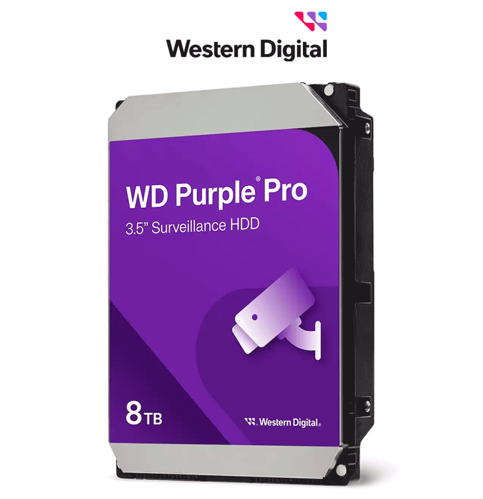 WESTERN DIGITAL WD8002PURP - Disco Duro de 8TB Purple PRO / Especial para Videovigila