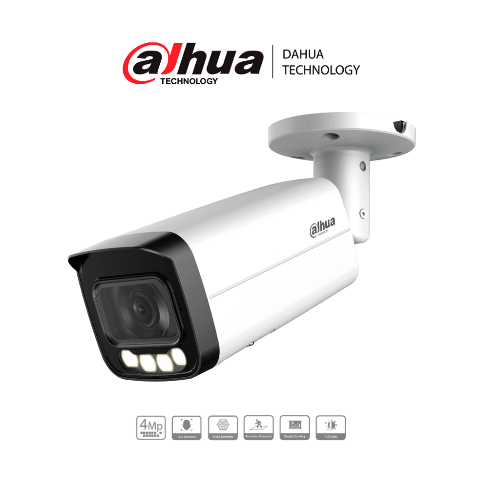 DAHUA DH-IPC-HFW5449TP-ASE-LED-0280B-S2  Cámara IP Bullet Full Color de 4 MP/ Lente d