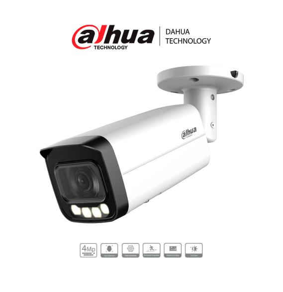 DAHUA DH-IPC-HFW5449TP-ASE-LED-0280B-S2  Cámara IP Bullet Full Color de 4 MP/ Lente d