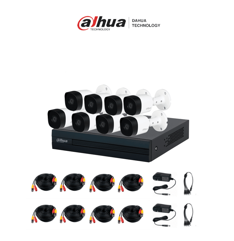 DAHUA KITXVR1B08- I+8-B2A21-  Kit de 8 Canales  DVR Cooper-I WizSense con IA y H.265+