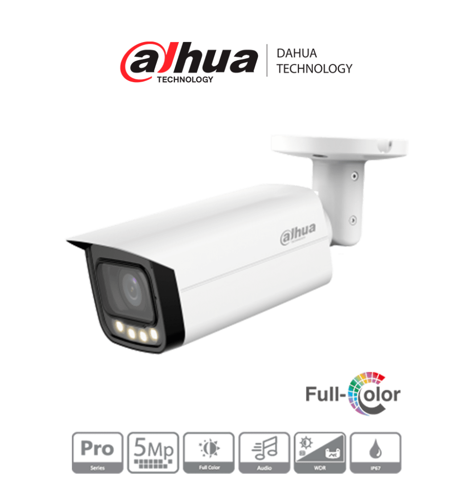 Dahua HAC-HFW2509TU-A-LED - Cámara Bullet Full Color de 5 Megapíxeles/ Lente de 2.8mm