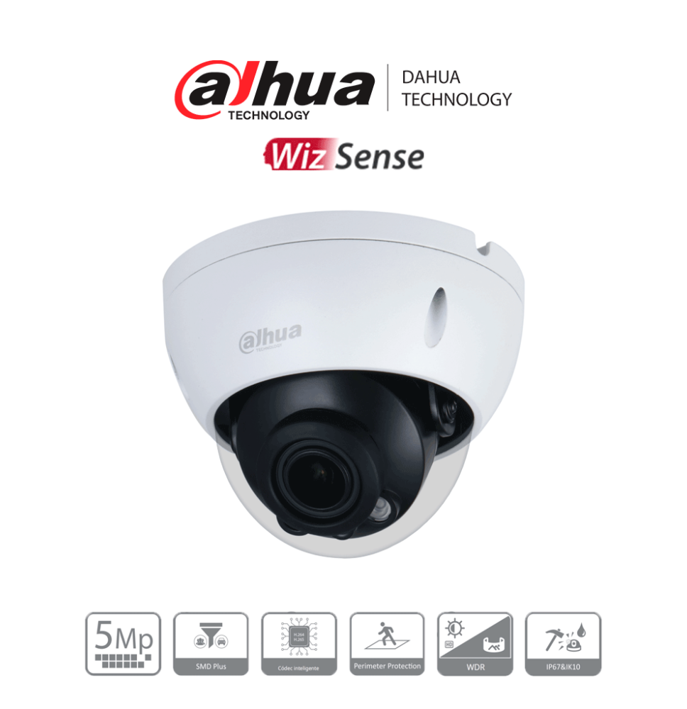 DAHUA DH-IPC-HDBW2541R-ZAS - Domo Antivandalico de 5 Megapixeles/ Lente Motorizado de