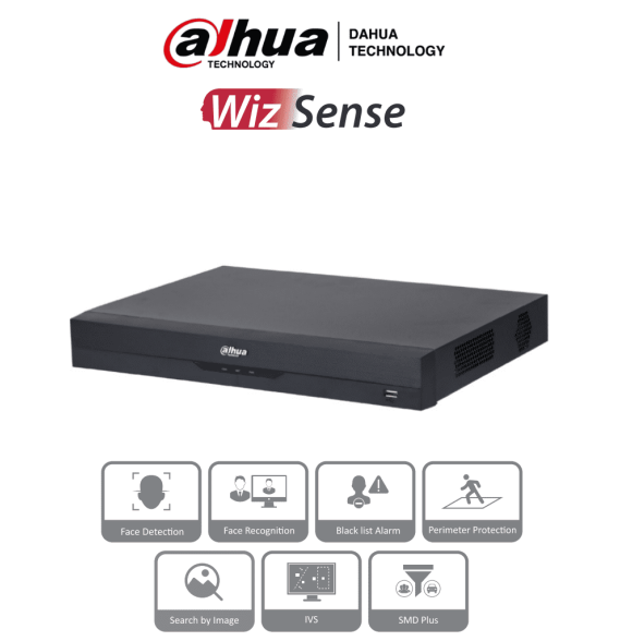 DAHUA NVR2208-8P-I2 - NVR de 8 Megapixeles/ 8 Canales IP/ WizSense/ 8 Puertos PoE/ Sm