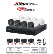 DAHUA KITXVR1B04-I1MP - Kit de 4 Canales de 1 Megapixel/ DVR Cooper-I WizSense/ Con I