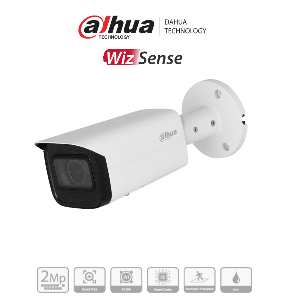 DAHUA IPC-HFW3241T-ZAS-S2 - Camara IP Bullet de 2 Megapixeles/ WizSense/ Lente Motori