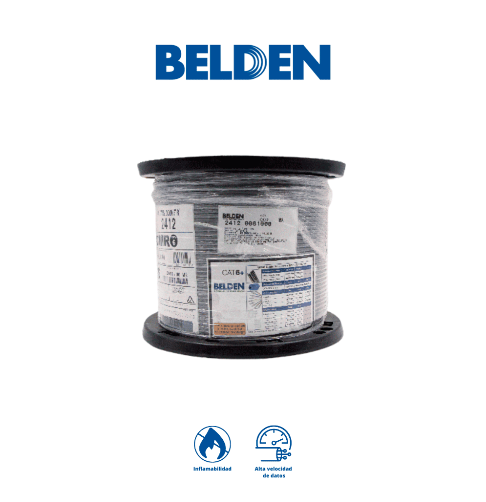 BELDEN 24120081000 - Cable UTP 100% cobre / Categoria 6+ / IBDN / GIGAFLEX 2412 CMR /