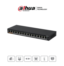 DAHUA DH-PFS3016-16GT-190 - Switch Poe Gigabit de 16 Puertos PoE Gigabit/ 190 Watts T