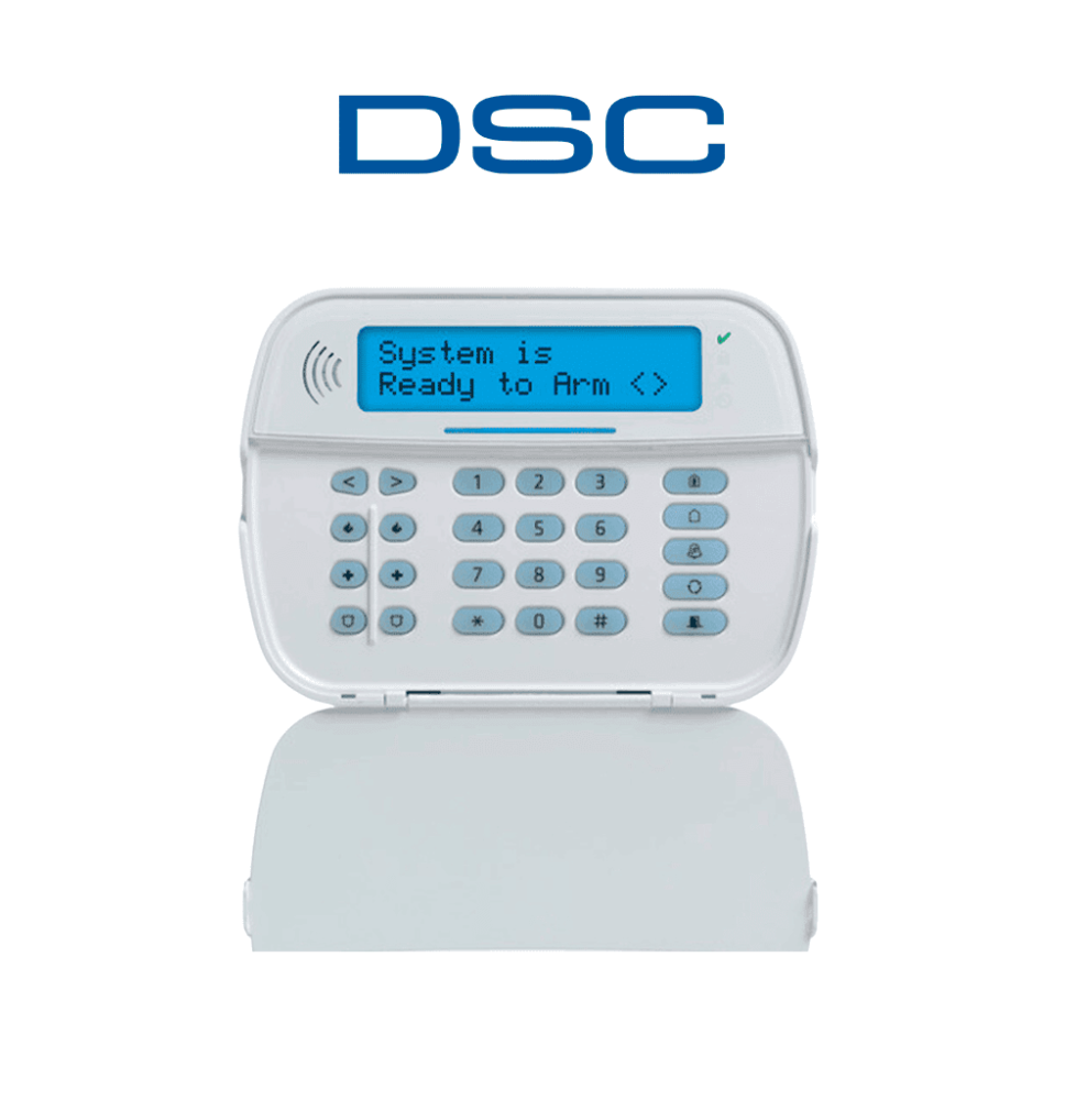 DSC HS2LCDWFP9 - Teclado LCD Alfanumérico  Inalámbrico  PowerG  con credencial de pro