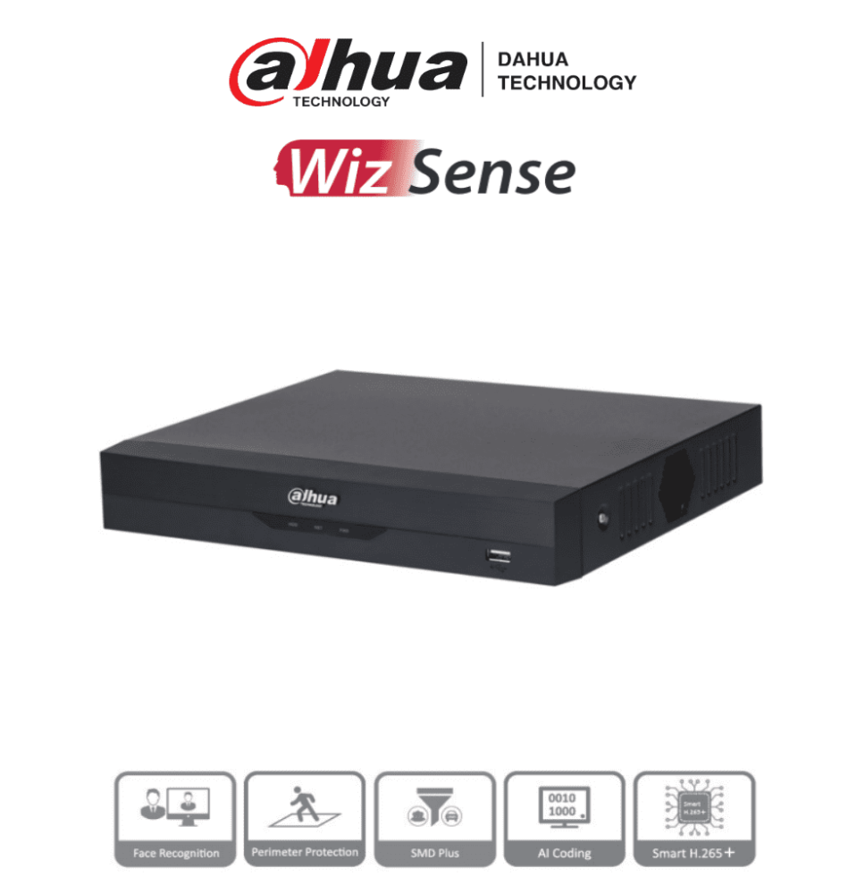 DAHUA XVR5108HS-4KL-I3 - DVR 4K WizSense de 8 canales + 8 IP o hasta 16 IP. Incluye S