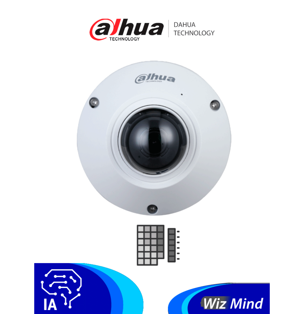 DAHUA IPC-EB5541-AS - Camara IP FishEye de 5 Megapixeles/ WizMind/ 360 Grados/ H.265/