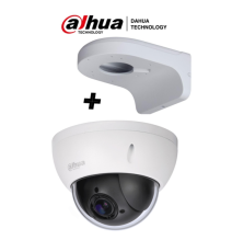 DAHUA SD22204IGCPAK - Camara mini PTZ de 2 MP  HDCVI / 4X Zoom óptico con brazo de pa