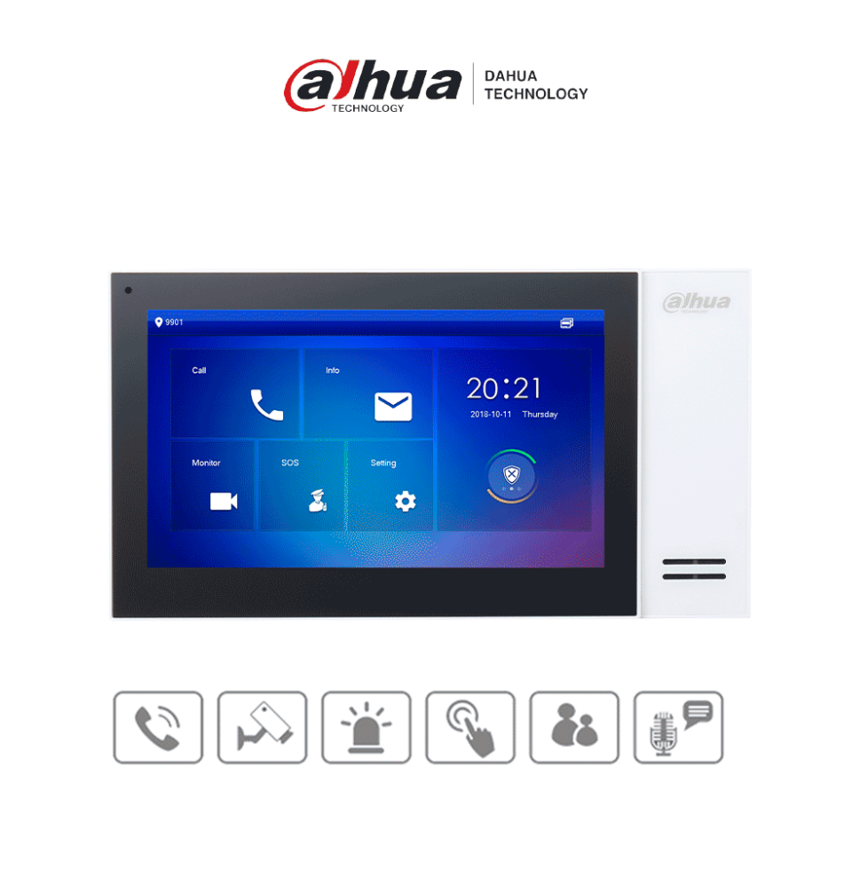 DAHUA VTH2421FW-P - Monitor IP de 7 Serie Pro con pantalla táctil  8GB de memoria  Po