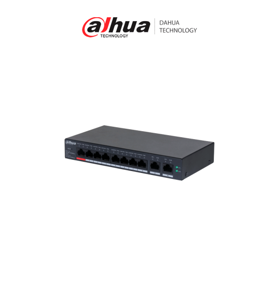 DAHUA DHCS40108GT110 - Switch de 10 Puertos Gigabit / 8 Puertos PoE / 2 Puertos Uplin