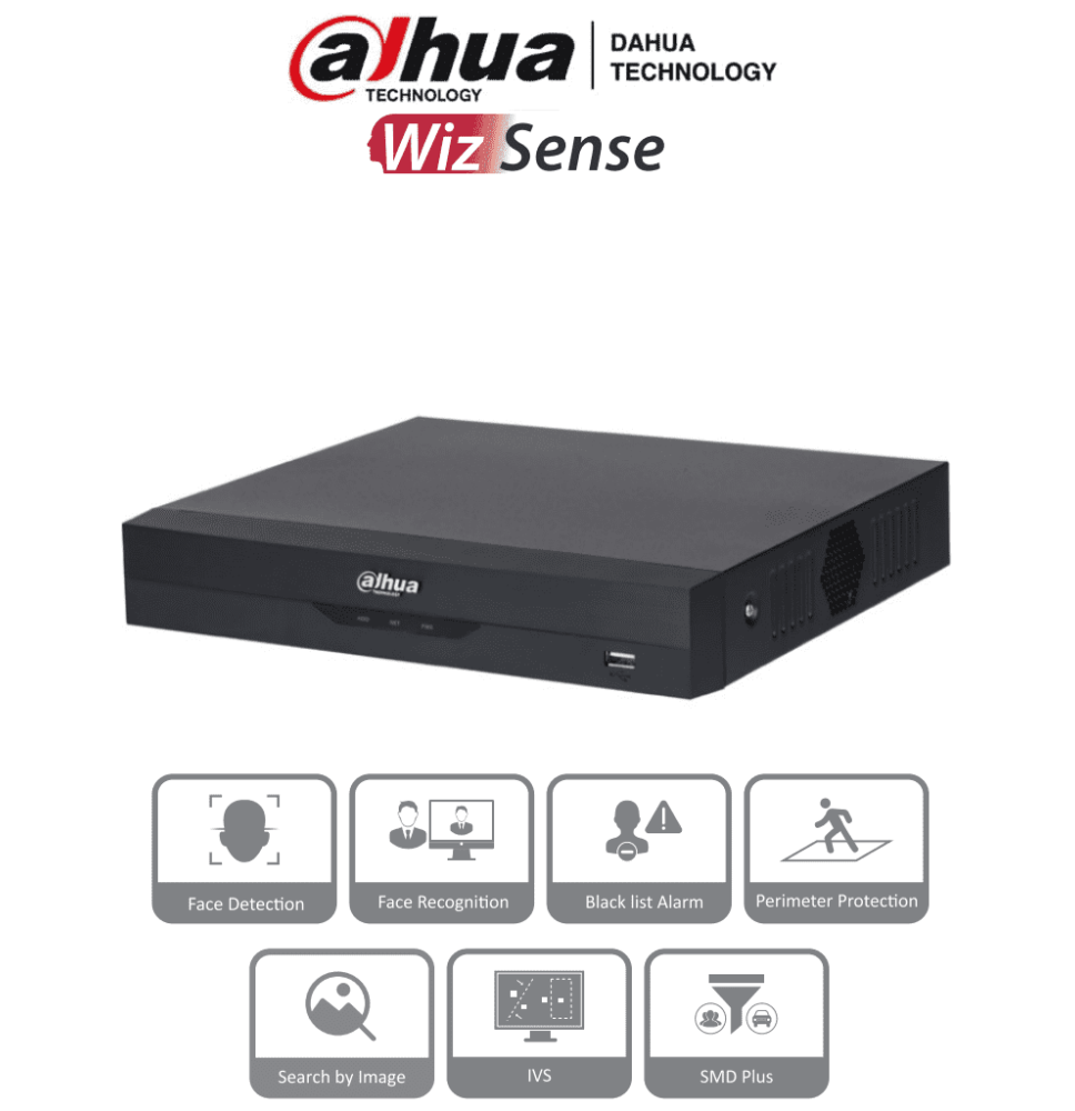 DAHUA NVR2116HS-I2 - NVR de 8 Megapixeles/ 4k/ 16 Canales IP/ WizSense/ Con IA/ Rendi