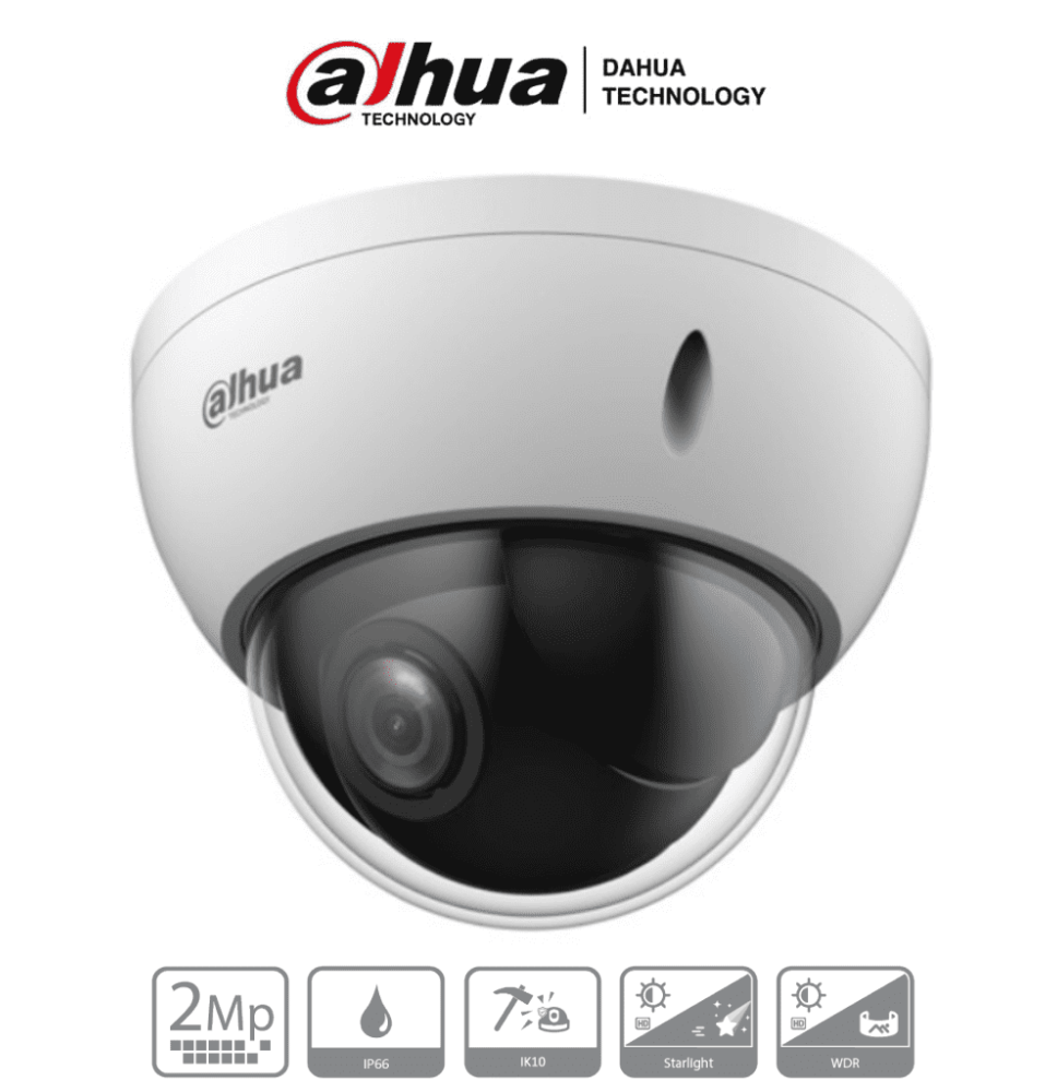 DAHUA SD22204DB-GC - Cámara PTZ Mini Domo Antivandálica de 2 Megapíxeles/ analógica /