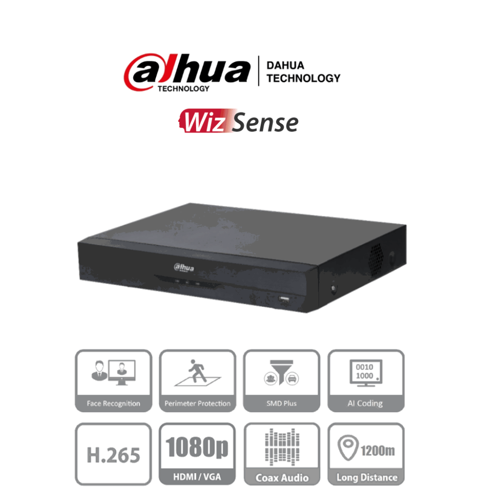 DAHUA XVR5108HE-I3 - DVR de 8 Canales 5 Megapixeles Lite/ WizSense/ H.265+/ 8 Canales