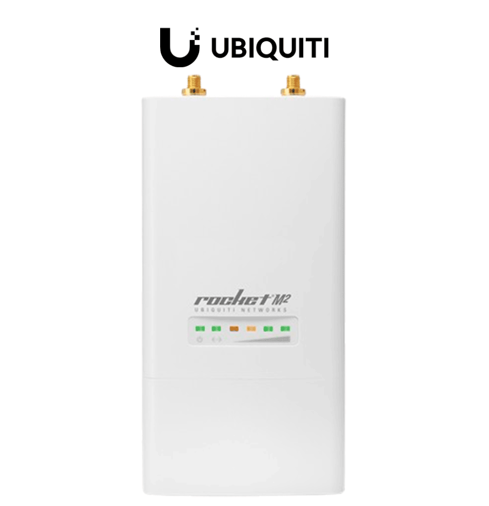 UBIQUITI ROCKETM2 - Radio Airmax 2.4GHz para exteriores con conectores RP-SMA  MIMO