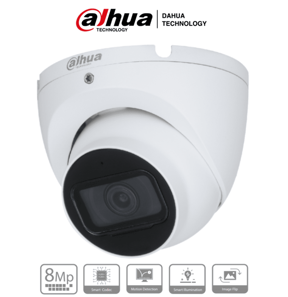 DAHUA IPC-HDW1830T-S6 - Camara IP Domo 4k/ 8 Megapixeles/ Lente de 2.8 mm/ 105 Grados