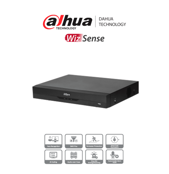 DAHUA XVR5104HE-I3 - DVR de 4 Canales de 5 Megapixeles Lite/ WizSense/ H.265+/ + 2 Ch