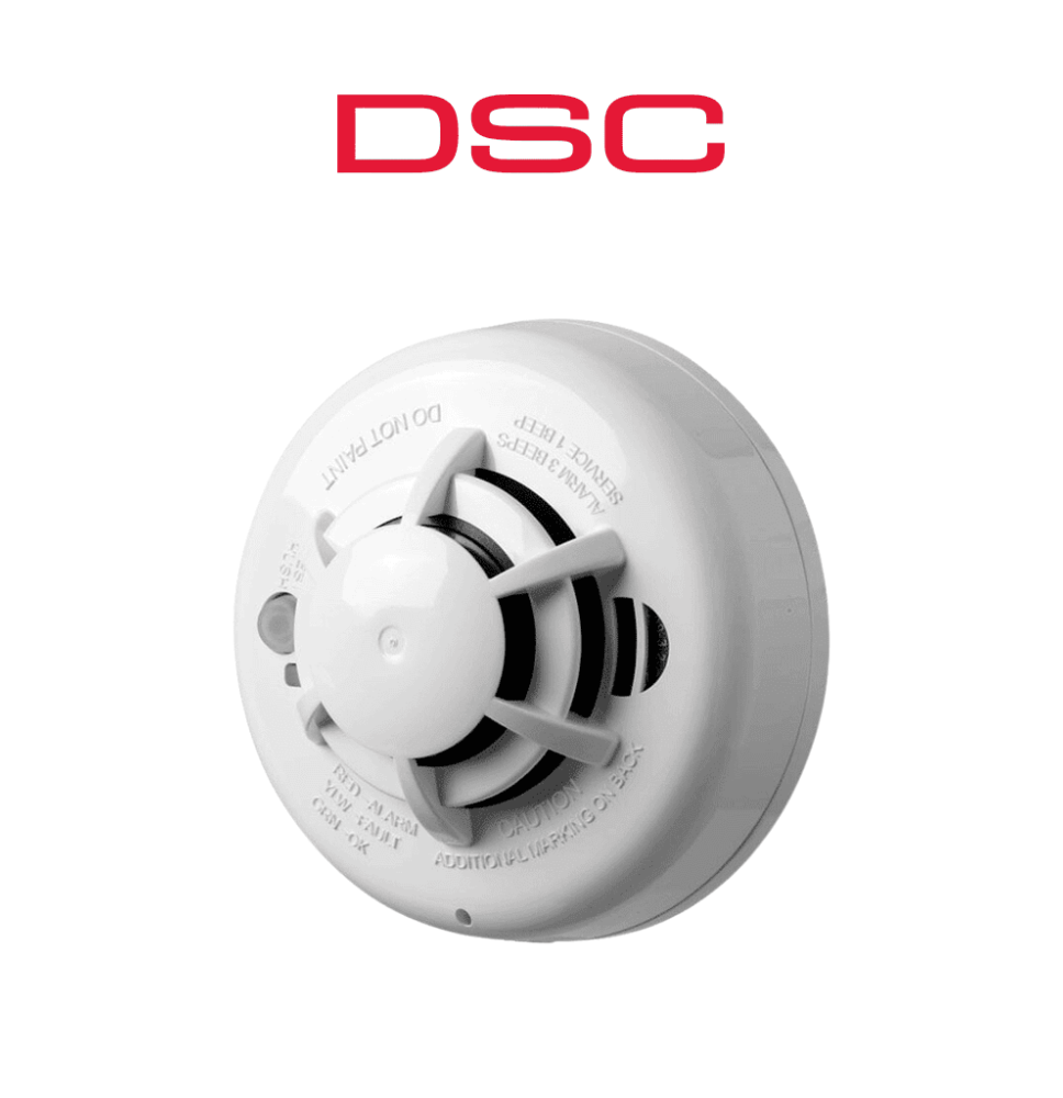 DSC WS4936 - Detector de humo fotoeléctrico y calor inalámbrico con frecuencia 433 Mh