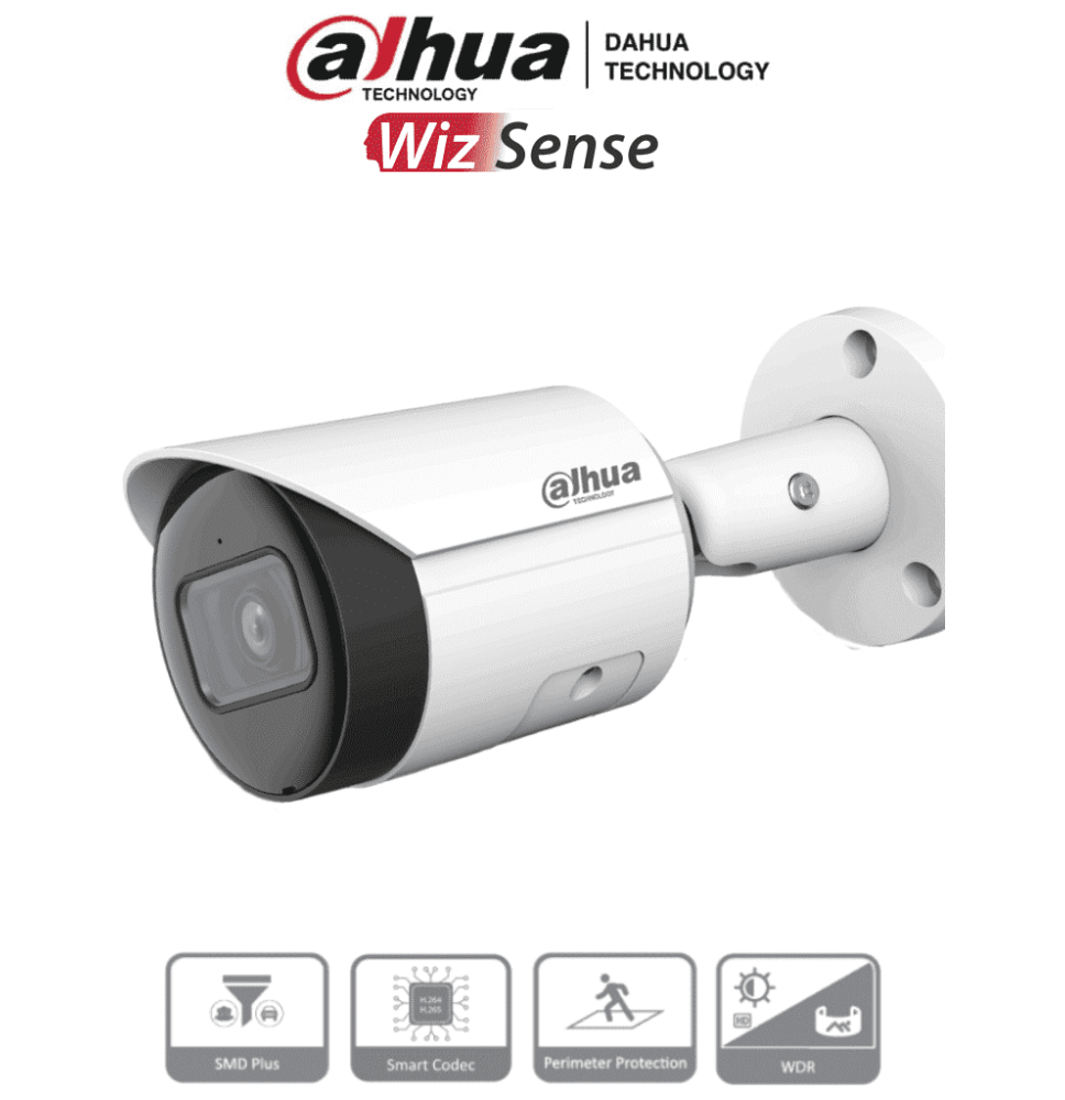 DAHUA IPC-HFW2541E-S S2- Camara IP Bullet de 5 Megapixeles/ WizSense/ Lente de 2.8mm/