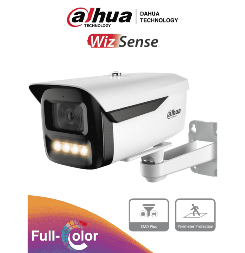 DAHUA IPC-HFW2249M-AS-LED-B- Cámara IP Bullet 2 Megapíxeles/ WizSense/ Full Color/ Co