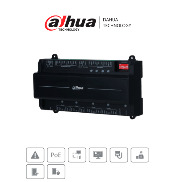 DAHUA ASC2204B-S  - Panel de Control de Acceso para 4 Puertas y 4 Lectoras/  TCP/IP/
