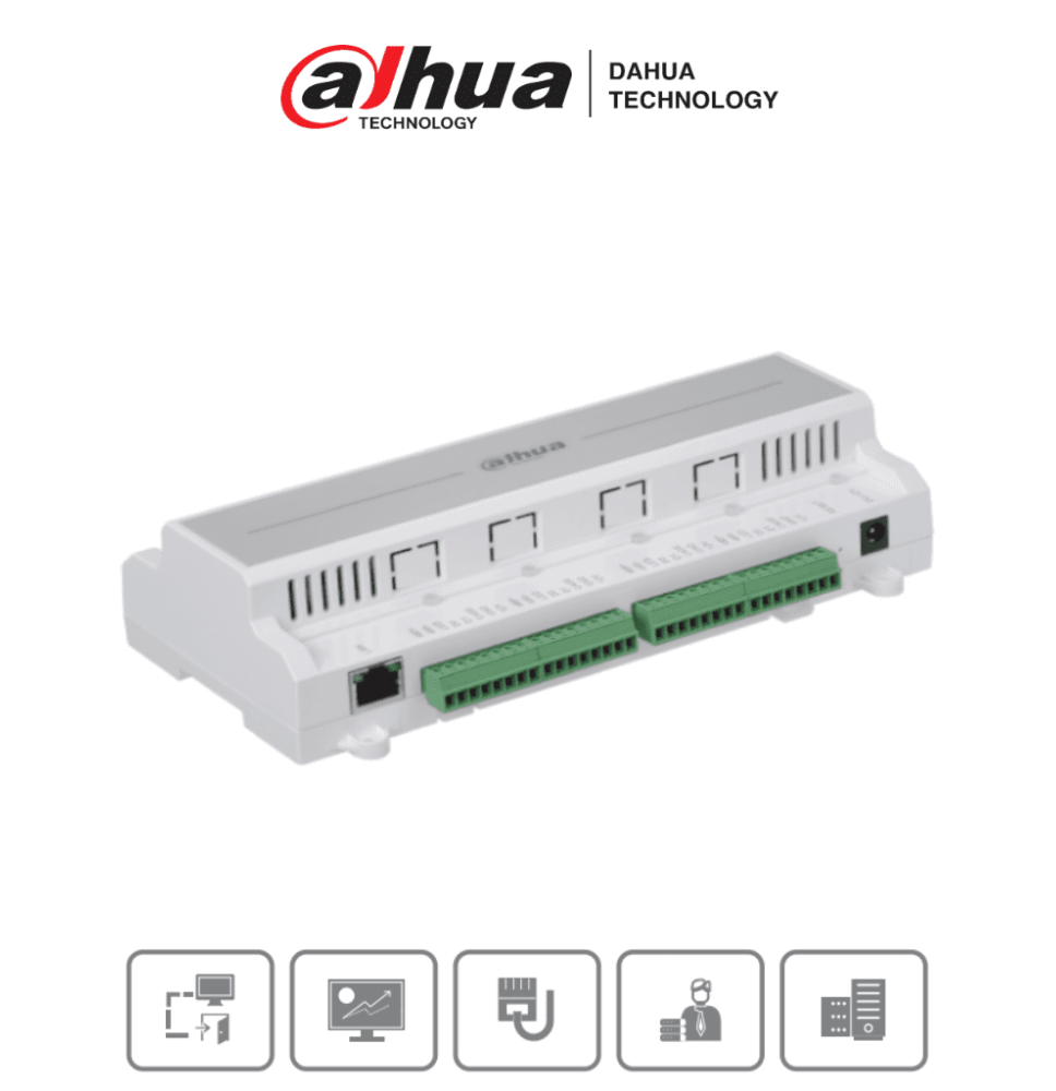 DAHUA  ASC1204B - Panel de Control de Acceso para 4 Puertas y 4 Lectoras/ 100 000 Tar