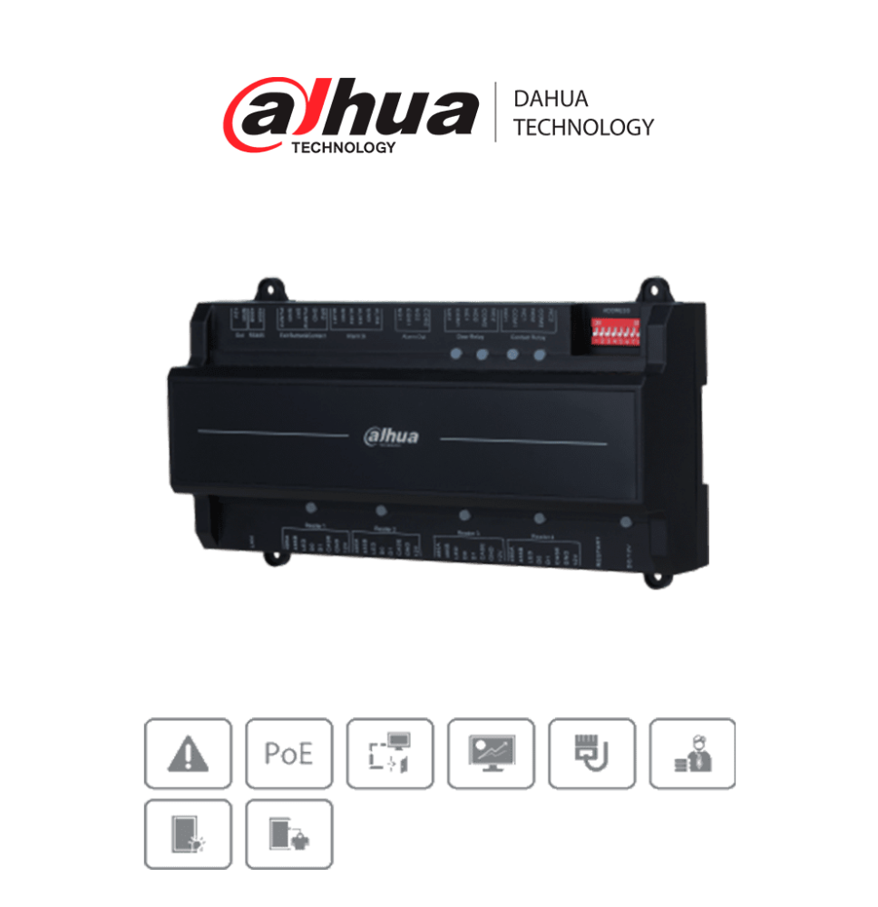 DAHUA ASC2202B-D - Panel de Control de Acceso de 2 Puertas y 4 Lectoras/ TCP/IP/ Wieg