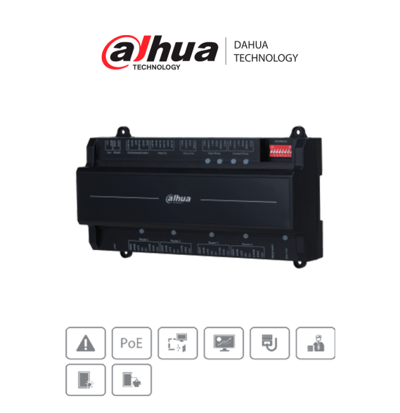 DAHUA ASC2202B-D - Panel de Control de Acceso de 2 Puertas y 4 Lectoras/ TCP/IP/ Wieg