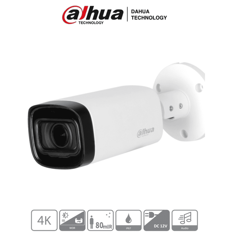 DAHUA DH-HAC-HFW1801RN-Z-A - Camara Bullet de 4k/ 8 Megapixeles/ Lente Motorizado de