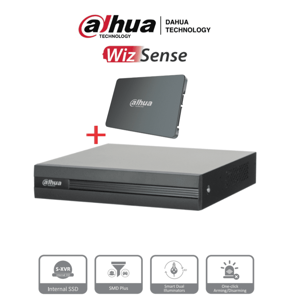 DAHUA XVR1B04H-I-SSD - DVR de 4 Canales 5 Megapixeles Lite/ Con Disco SSD de 512GB Es