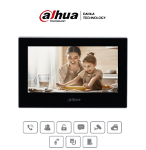 DAHUA VTH2621G-P - Monitor IP táctil de 7 en negro  Serie Lite  ideal para interiores