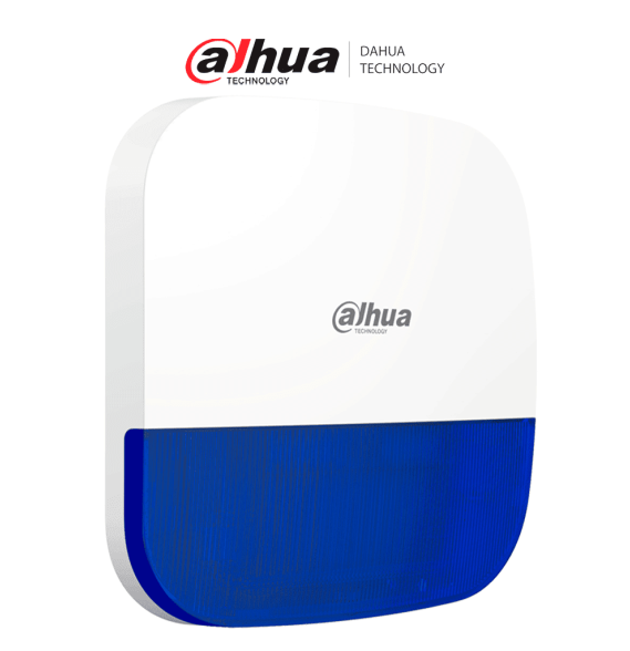 DAHUA DHI-ARA13-W2 - Sirena Inalámbrica para Exterior con Estrobo Azul/ 110dB/ Múltip