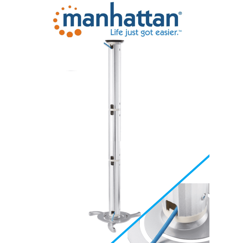 MANHATTAN 424820 - Soporte de Techo para Proyector/ 10 Kg de Carga/ Barra Extensible