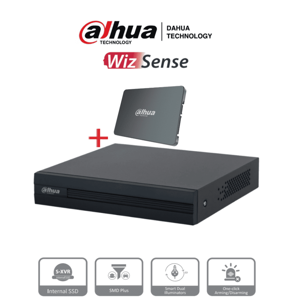 DAHUA XVR1B08-I-SSD - DVR de 8 canales 1080p Lite/ Con disco SSD de 512GB especial pa