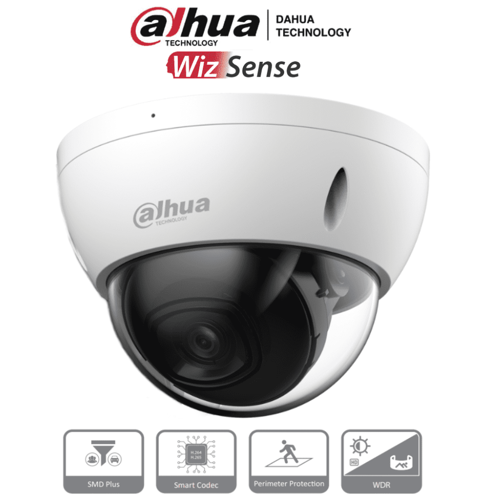 DAHUA IPC-HDBW2441E-S - Camara IP Domo Antivandalica de 4 Megapixeles con WizSense  á