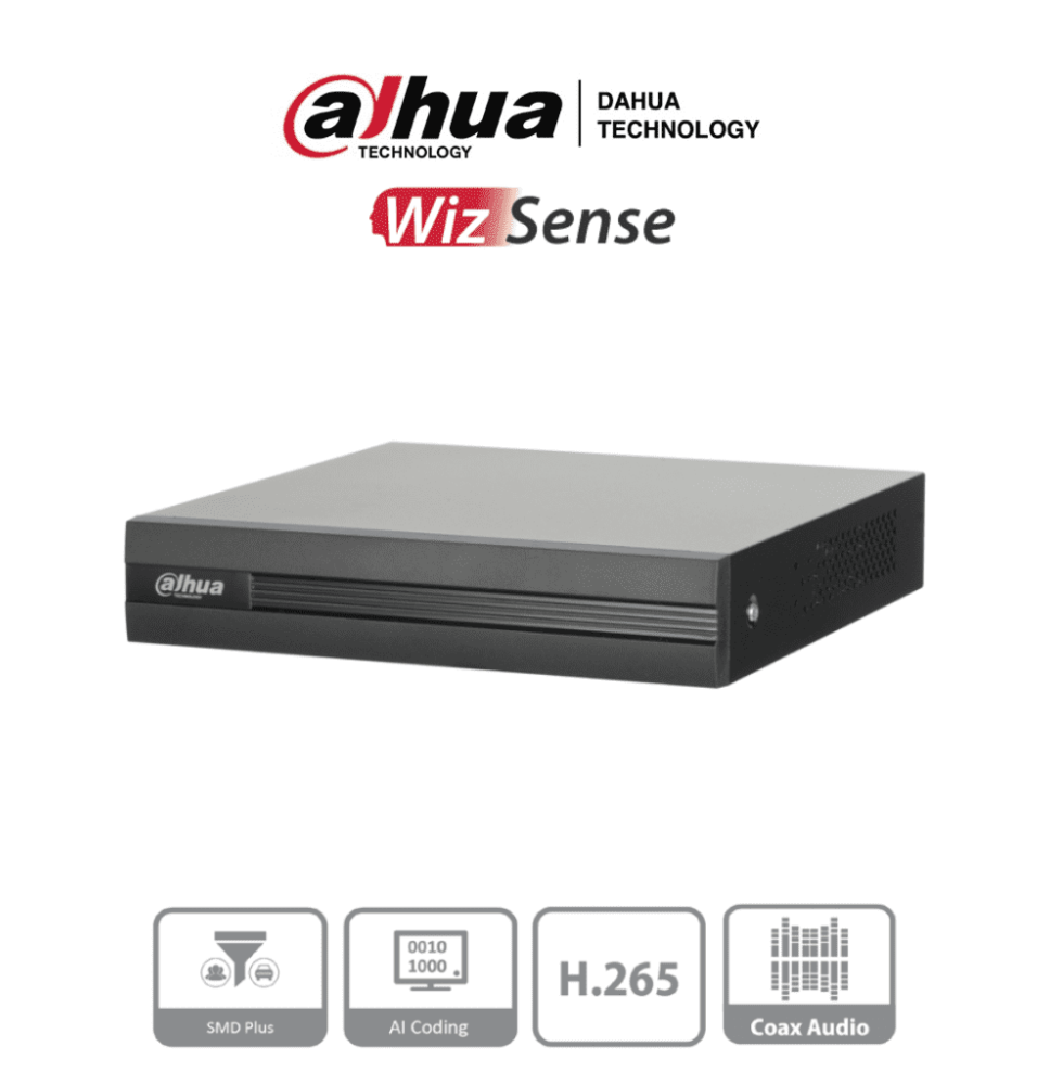 DAHUA XVR1B08H-I - DVR de 8 canales 5MP Lite con WizSense y H.265+. Soporta 8 canales