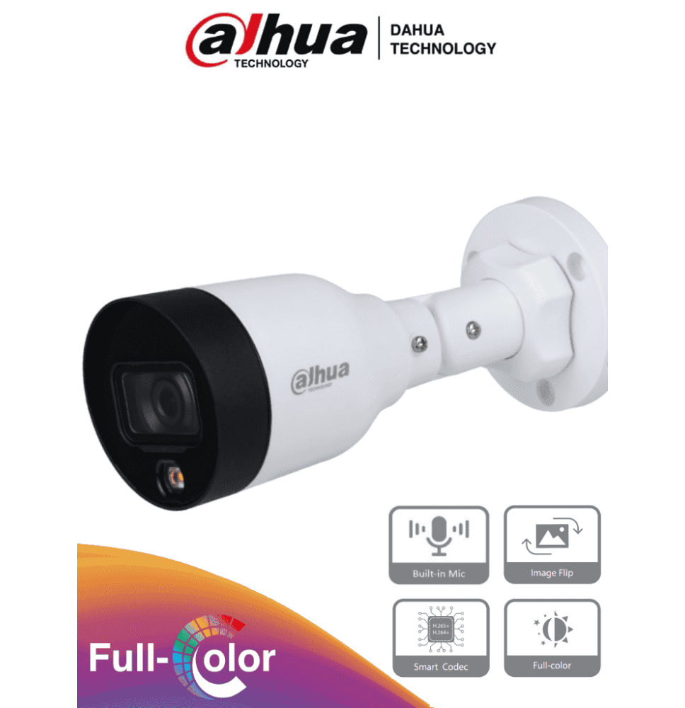 DAHUA IPC-HFW1439S1-A-LED-S4  -Camara IP Bullet de 4 Megapixeles/ Full Color/ Lente d