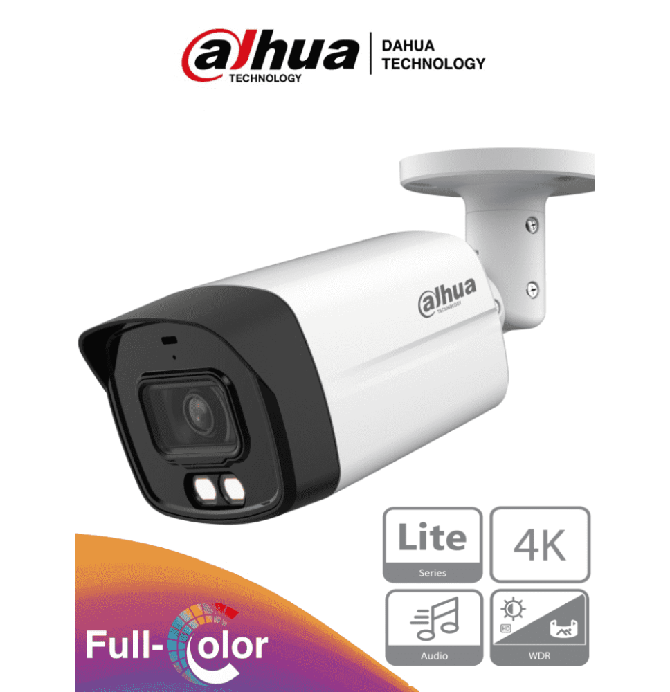 DAHUA HAC-HFW1809TLM-A-LED - Camara Bullet 4k Full Color/ 8 Megapixeles/ Lente de 2.8