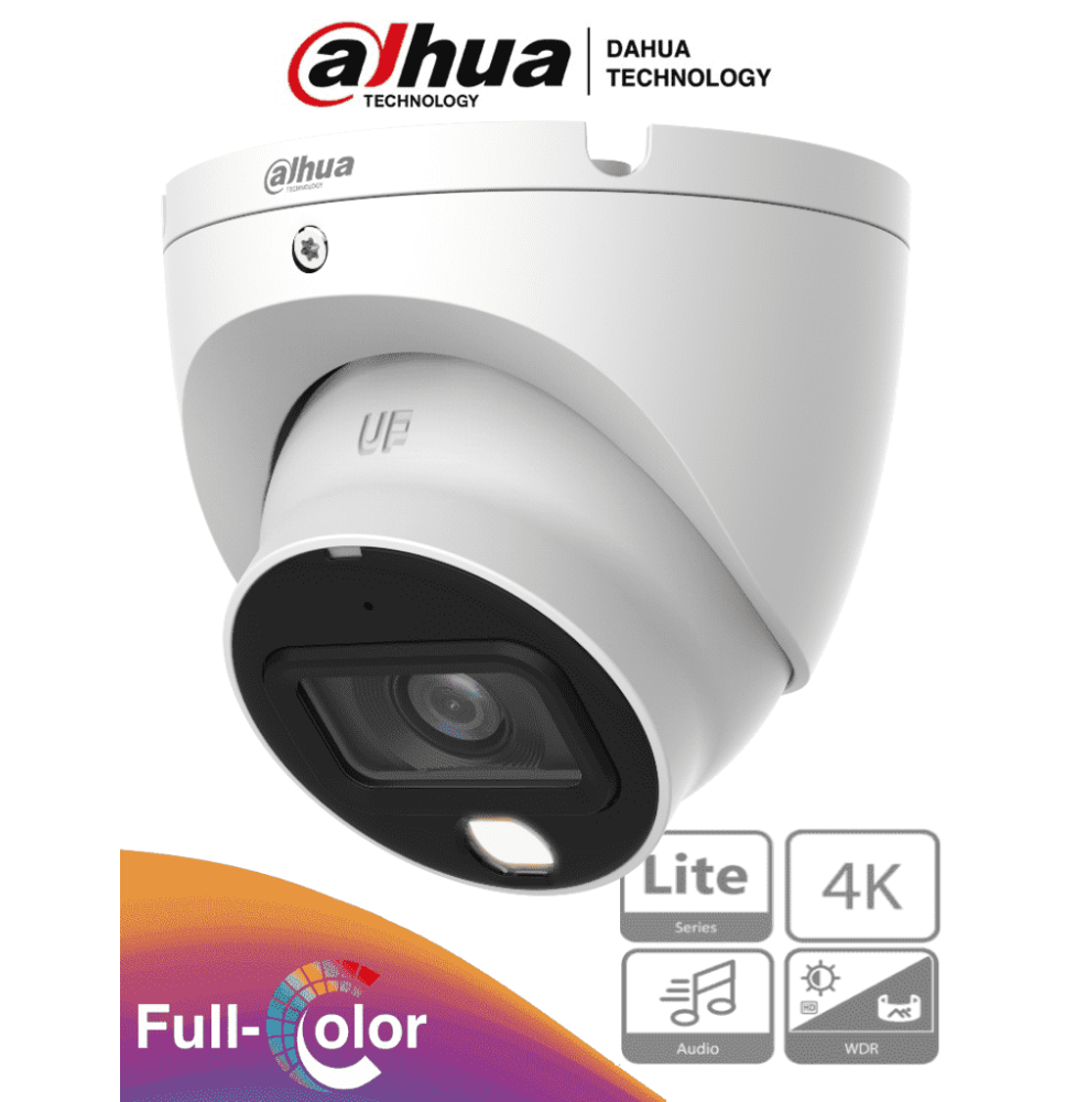 DAHUA HAC-HDW1809TLM-A-LED - Camara Domo Eyeball 4k Full Color/ 8 Megapixeles/ Lente