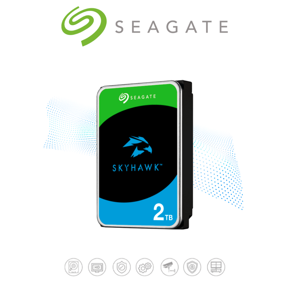 SEAGATE ST2000VX017 - Disco duro de 2TB / SkyHawk / 6Gbit/s /  3.5 / SATA III / 5400R