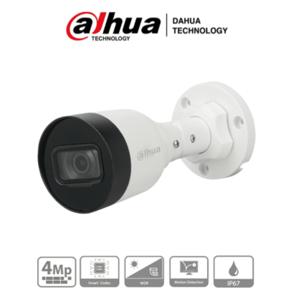 DAHUA IPC-HFW1431S1-A-S4 - Cámara IP Bullet de 4 Megapixeles lente de 2.8 mm con ángu