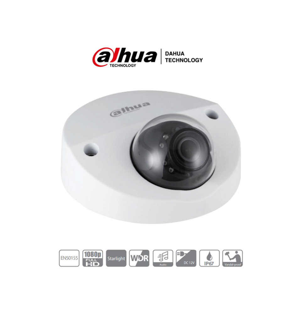 DAHUA HDBW2241F-M-A-28 - Camara Domo 1080p/ 2 Megapixeles/ Especial para DVR Movil/ S