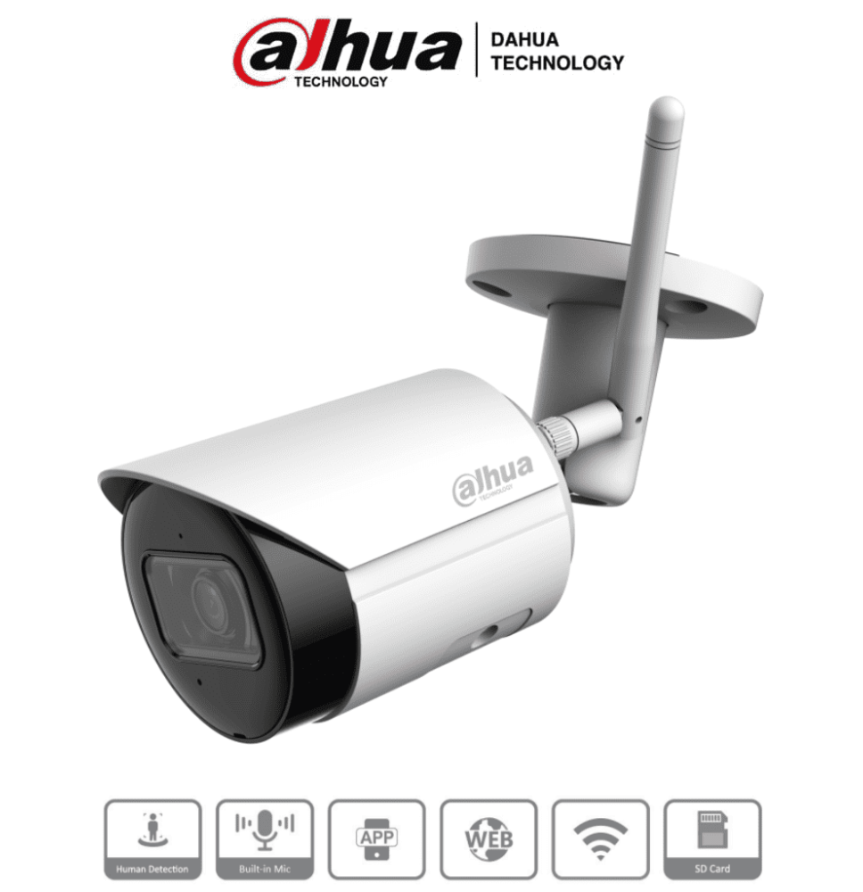 DAHUA IPC-HFW1430DS-SAW  - Camara IP Bullet Wifi de 4 Megapixeles/ Lente de 2.8mm/ 90