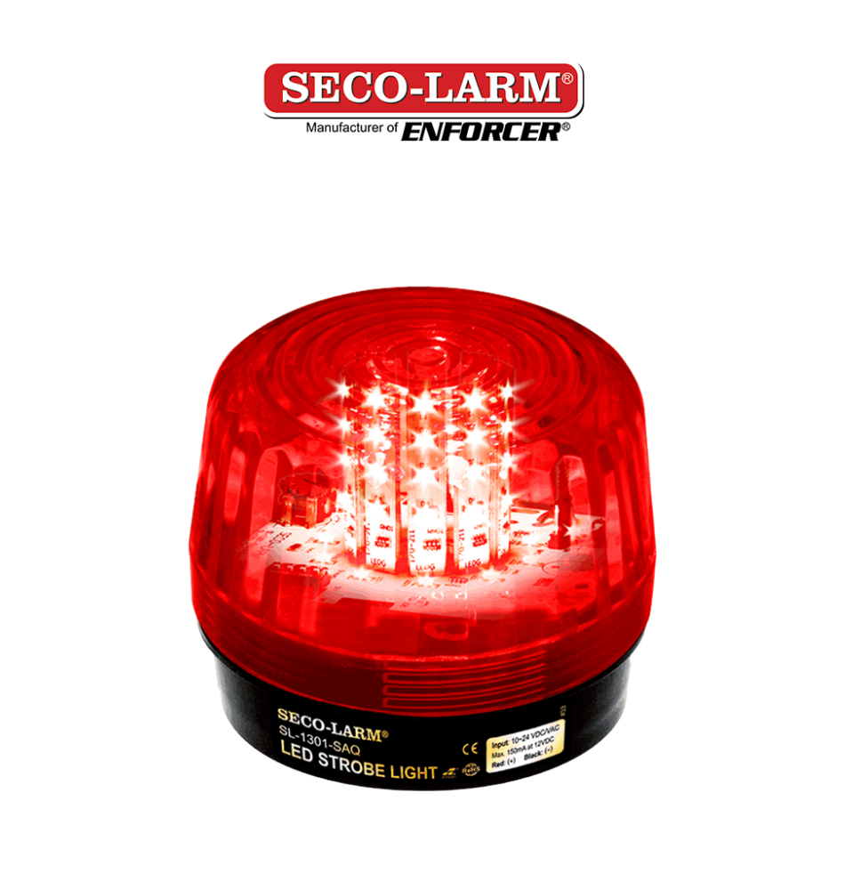 Seco-Larm SL1301SAQR -  Luz Estroboscópica LED Alámbrica con sirena incluida de 100 d