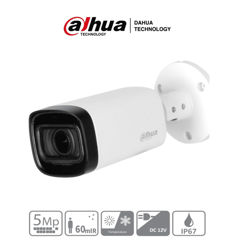 DAHUA HAC-HFW1500R-Z-IRE6 - Camara Bullet de 5 Megapixeles/ Lente Motorizado de 2.7 a