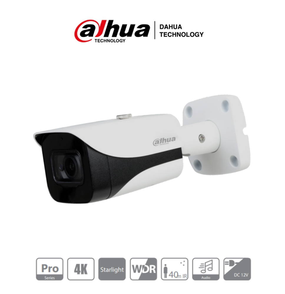 DAHUA HAC-HFW2802E-A-036 - Camara Bullet 4k Starlight/ 8 Megapixeles/ Lente de 3.6mm/