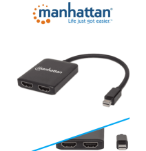 MANHATTAN 152723 - Convertidor / Splitter de Mini DisplayPort a 2 Puertos HDMI/ Resol