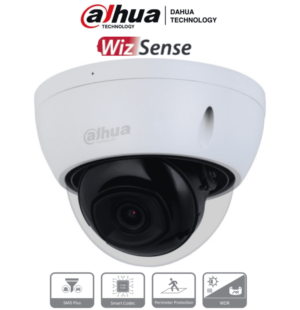 DAHUA DH-IPC-HDBW2241E-S Cámara IP Domo Antivandálica de 2 Megapixeles WizSense/ Lent